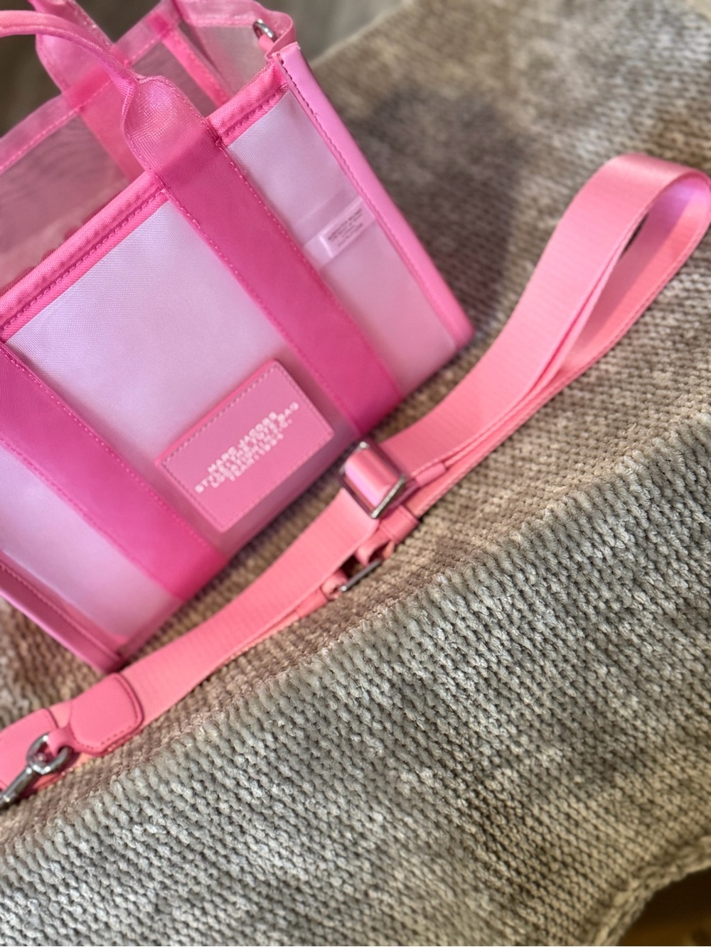 Marc Jacobs Pink Transparent 'The Tote Bag' Mini Tote - Picture 4 of 5